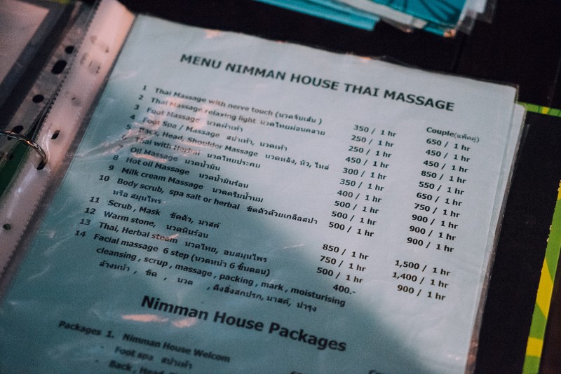 【清邁】清邁尼曼路SPA / NIMMAN HOUSE THAI MASSAGE - CP值極高平價